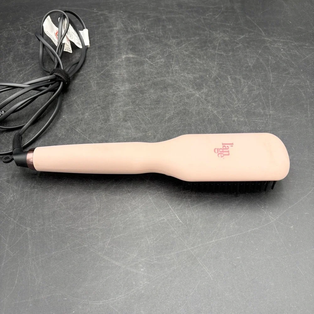 L'ange Le Vite Hair Straightening Brush Blush Pink Ceramic Heated Smoothing Tool
